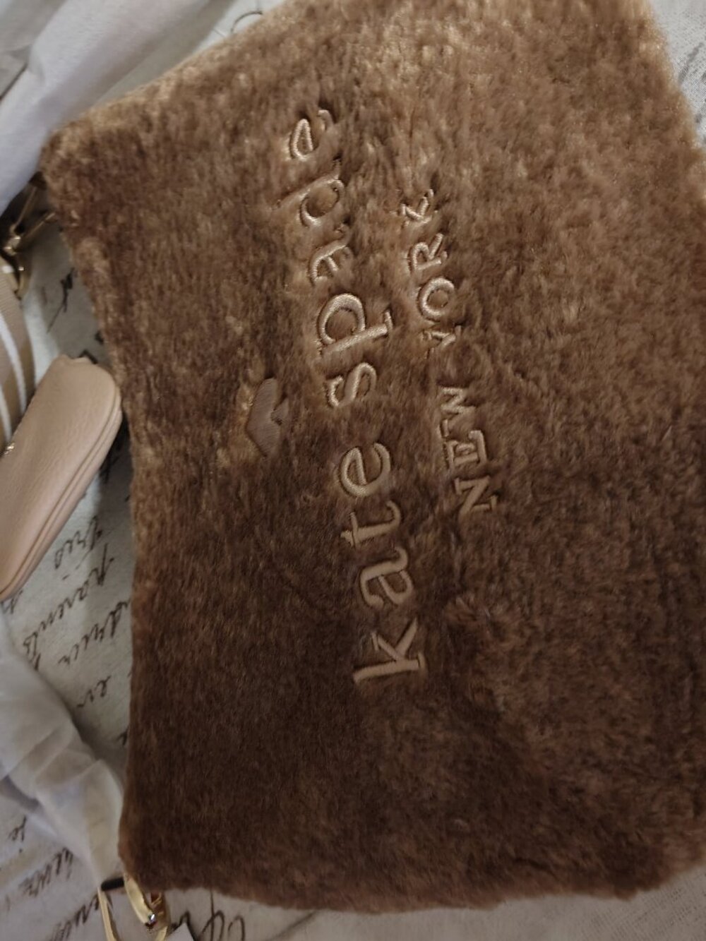 Kate spade fur crossbody brown